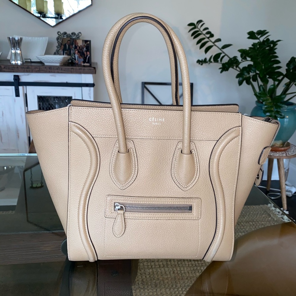 DUNE CELINE LUGGAGE HANDBAG IN DRUMMED CALFSKIN